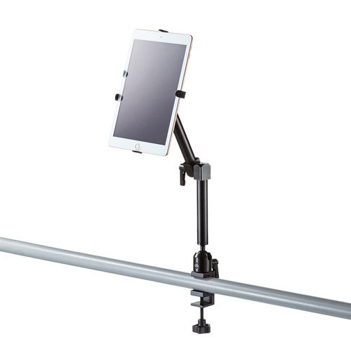 タブレットホルダー（3関節・支柱取り付け用・縦横変更可能）