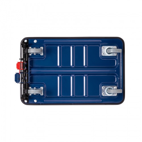 台車（ストッパー付き・ 折りたたみ・耐荷重150kg・滑り止め付き・スチール製・車載・傷防止ゴムラバー・荷崩れ防止プレート・倉庫・物流・業務用・ネイビー）