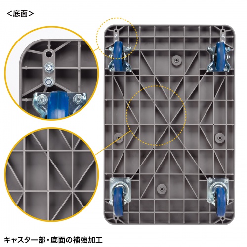 かご付き台車（耐荷重300kg・金網・2段階開閉・滑り止め加工・倉庫・物流・業務用・グレー）