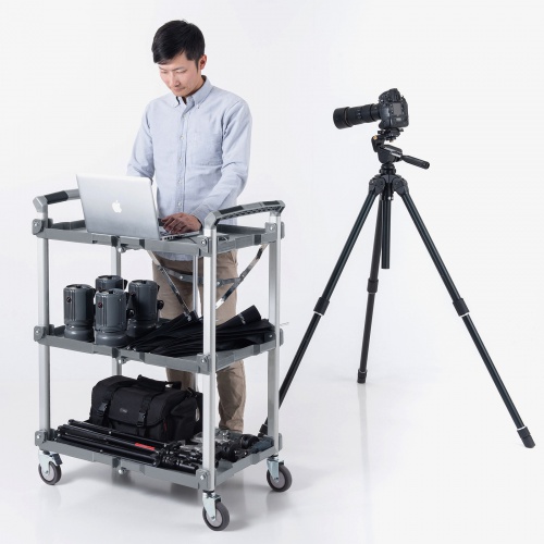 折りたたみツールワゴン｜3段・収納・キャスター付き