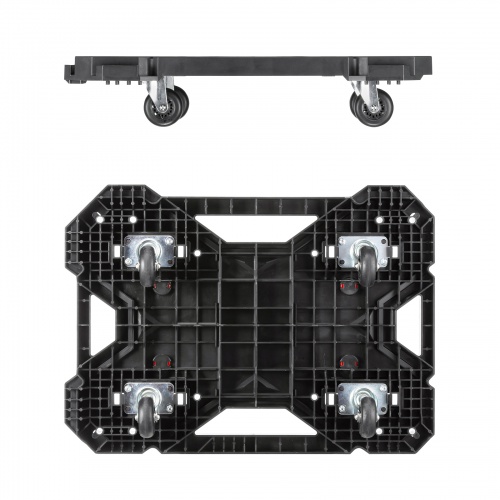 平台車（連結・4輪自在・スタッキング可能・滑り止め付・耐荷重150kg・大サイズ）CART-FA7BK