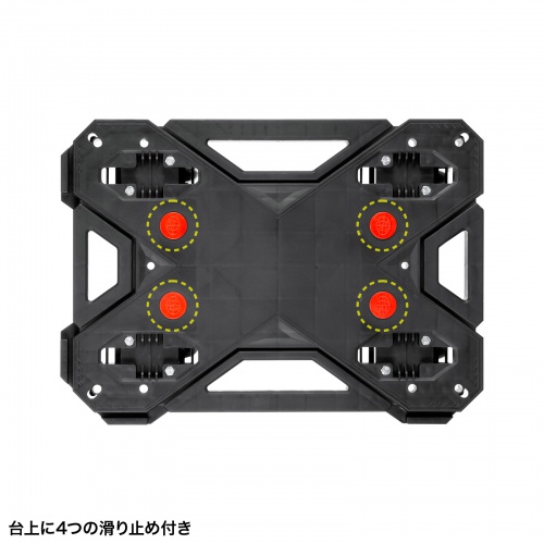 平台車（連結・4輪自在・スタッキング可能・滑り止め付・耐荷重80kg・小サイズ）