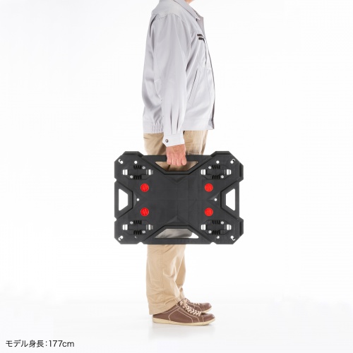 平台車（連結・4輪自在・スタッキング可能・滑り止め付・耐荷重80kg・小サイズ）