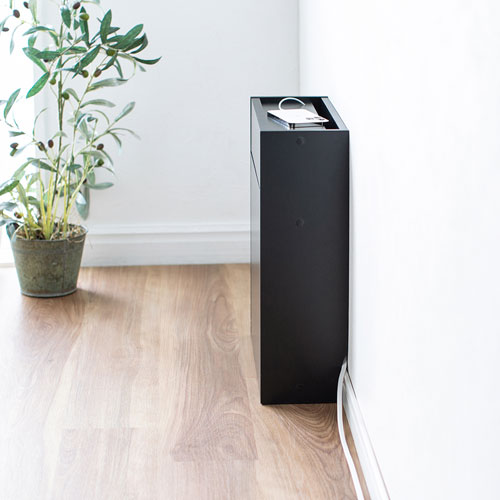 ケーブル＆タップ、ルーター収納ボックス（ブラック）