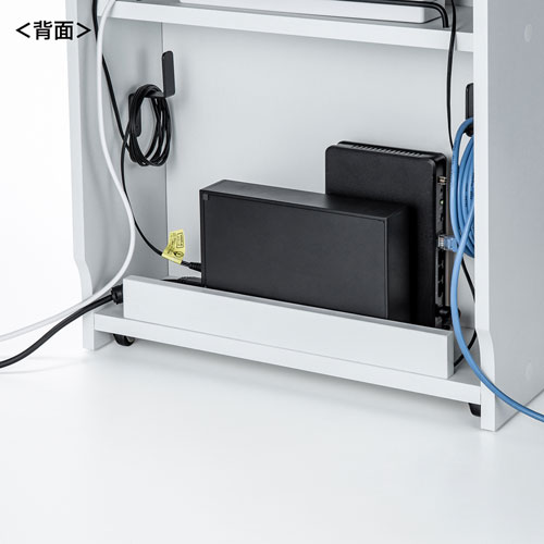 ケーブル＆タップ、ルーター収納ボックス（ホワイト）