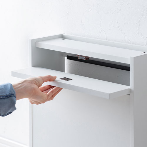 ケーブル＆タップ、ルーター収納ボックス（ホワイト）