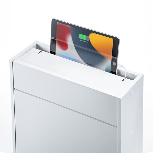 ケーブル＆タップ、ルーター収納ボックス（ホワイト）