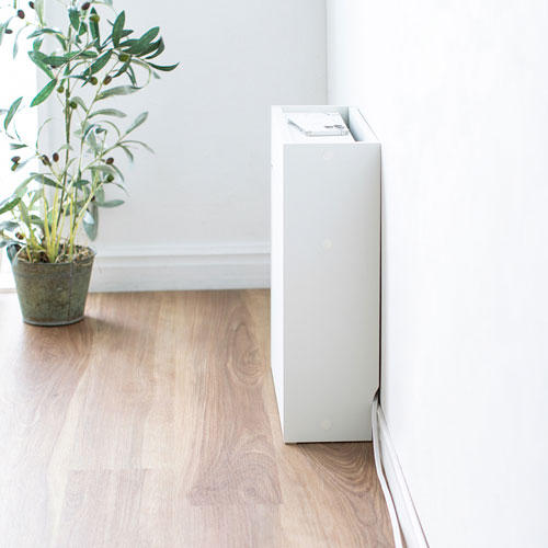 ケーブル＆タップ、ルーター収納ボックス（ホワイト）