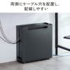 ケーブル収納ボックス（キャスター付き・スチール製・電源タップ収納・高さ調整棚板・デスク下・ブラック）