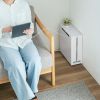 ケーブル収納ボックス（キャスター付き・スチール製・電源タップ収納・高さ調整棚板・デスク下・ホワイト）
