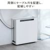 ケーブル収納ボックス（キャスター付き・スチール製・電源タップ収納・高さ調整棚板・デスク下・ホワイト）