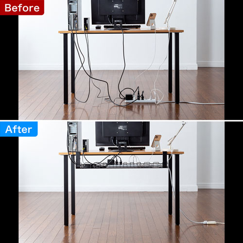 ケーブル配線トレー（ワイヤー Lサイズ 汎用タイプ ブラック）