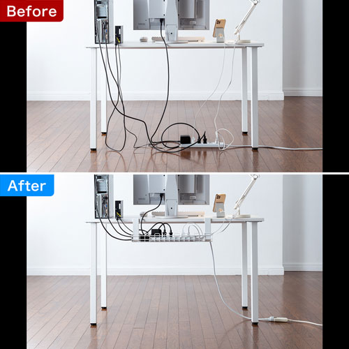 ケーブル配線トレー（ワイヤー Sサイズ 汎用タイプ ホワイト）