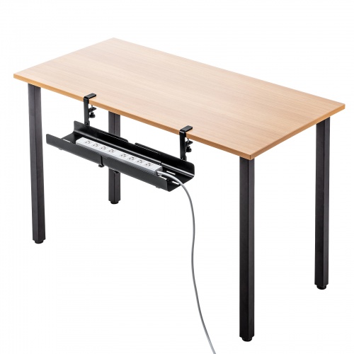 ケーブルトレー（クランプ式・横幅可変トレー・クランプ位置変更可能・ケーブルオーガナイザ・ブラック）CB-CT8BK