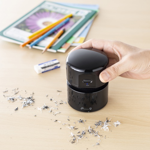 卓上バキュームクリーナー（コードレス・USB充電式・連続使用1.5時間・2段階吸引力・隙間ノズル付き・フィルター水洗い可能） CD-85VC サンワサプライ