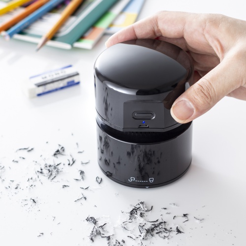 卓上バキュームクリーナー（コードレス・USB充電式・連続使用1.5時間・2段階吸引力・隙間ノズル付き・フィルター水洗い可能） CD-85VC サンワサプライ