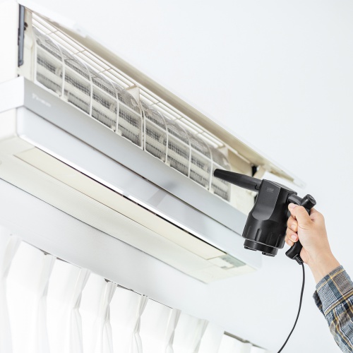 電動エアダスター（AC電源・ケーブル長3m・ガス不使用・逆さ噴射可能・ノズル3種類付き・伸縮延長ホース付）CD-ADE3B