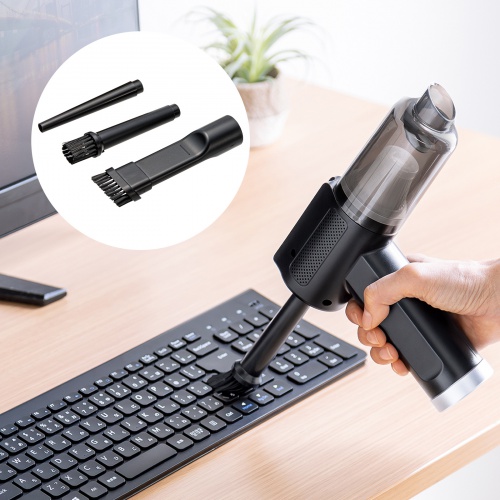 エアダスター＆バキュームクリーナー（電動・充電式・ブラック）CD-ADE6BK サンワサプライ