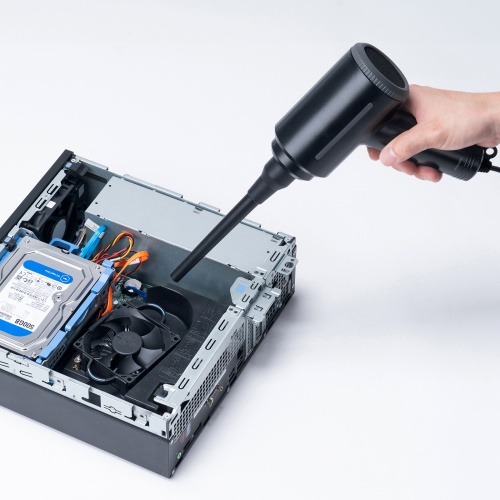 電動エアダスター（AC電源・ケーブル長3m・ブロワー 風速42m/s・連続15分・ガス不使用・ノズル付き・クリーナー・強力）