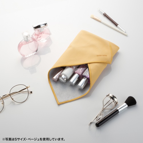ガジェットクロス（ピタッとくっつく・マイクロファイバー・画面クリーニング・クリーニングクロス・持ち運び・キズ対策・Sサイズ・ベージュ）