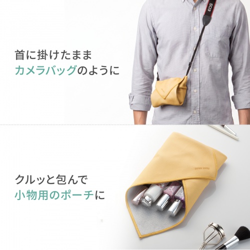 ガジェットクロス（ピタッとくっつく・マイクロファイバー・画面クリーニング・クリーニングクロス・持ち運び・キズ対策・Sサイズ・ベージュ）