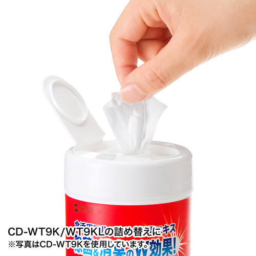 除菌用ウェットティッシュ（詰め替えタイプ・50枚入り・OA用品・掃除・クリーナー） CD-WT9KP サンワサプライ