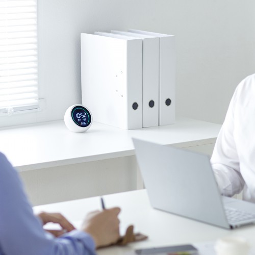 CO2測定器（Bluetooth接続・二酸化炭素濃度測定・CO2モニター・NDIRセンサー・温度計・湿度計・卓上式・充電式・アラーム機能・400～5000PPM）CHE-C3BT