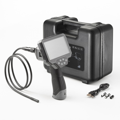 ファイバースコープ（工業用内視鏡カメラ・IP67・8mm・防水カメラ・スネークカメラ・ボアスコープ・5インチモニター・1mケーブル・LED搭載）