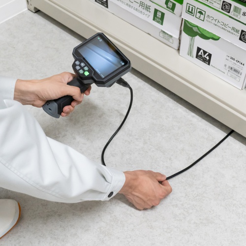 ファイバースコープ（工業用内視鏡カメラ・IP67・8mm・防水カメラ・スネークカメラ・ボアスコープ・5インチモニター・1mケーブル・LED搭載）