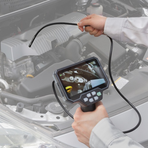 ファイバースコープ（工業用内視鏡カメラ・IP67・8mm・防水3カメラ・スネークカメラ・ボアスコープ・5インチモニター・1mケーブル・LED搭載）