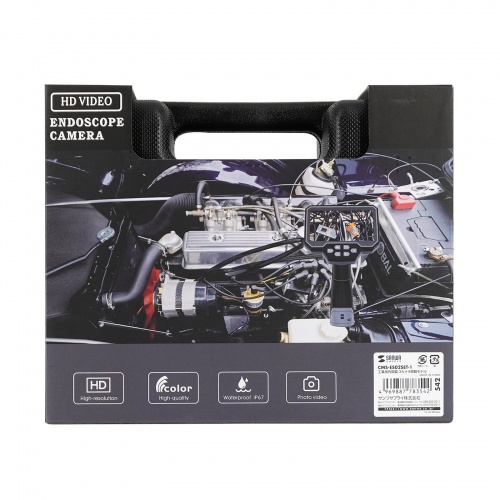 ファイバースコープ（工業用内視鏡カメラ・IP67・8mm・防水3カメラ・スネークカメラ・ボアスコープ・5インチモニター・1mケーブル・LED搭載）
