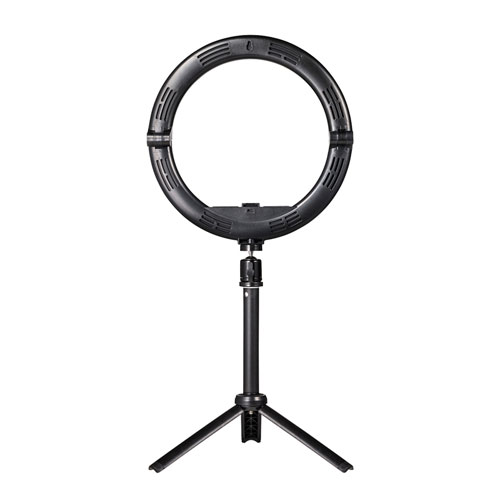 スタンド付きリングライト（WEBカメラ・スマホ取り付け可能・明るさ無段階調節・テレワーク・動画配信・折りたたみ・持ちはこび）