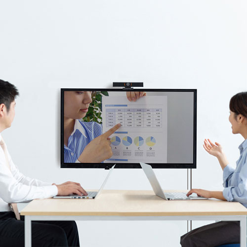 Webカメラ（マイク/スピーカー内蔵・200万画素・固定フォーカス・ケーブル長3m・ブラック・Zoom・Teams）