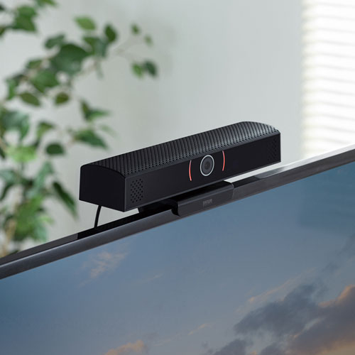 Webカメラ（マイク/スピーカー内蔵・200万画素・固定フォーカス・ケーブル長3m・ブラック・Zoom・Teams）