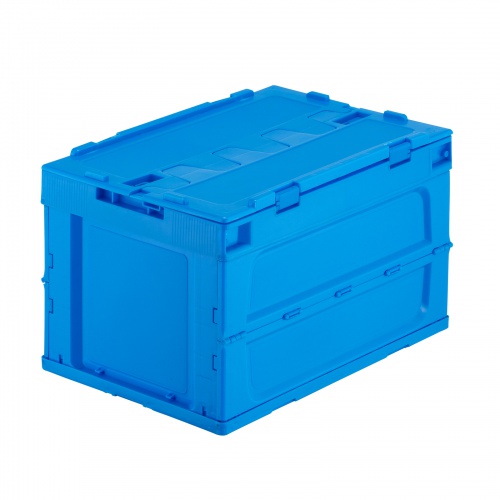 折りたたみコンテナ（50L・フタ付き・収納ケース・収納ボックス） CNT-CV50BL サンワサプライ