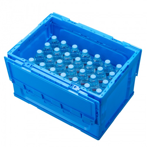 折りたたみコンテナ（50L・フタ付き・収納ケース・収納ボックス） CNT-CV50BL サンワサプライ