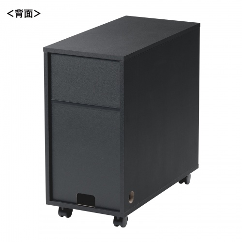 機器収納ボックス（木製・ケーブル口・キャスター付き・ブラック） CP-050BK サンワサプライ