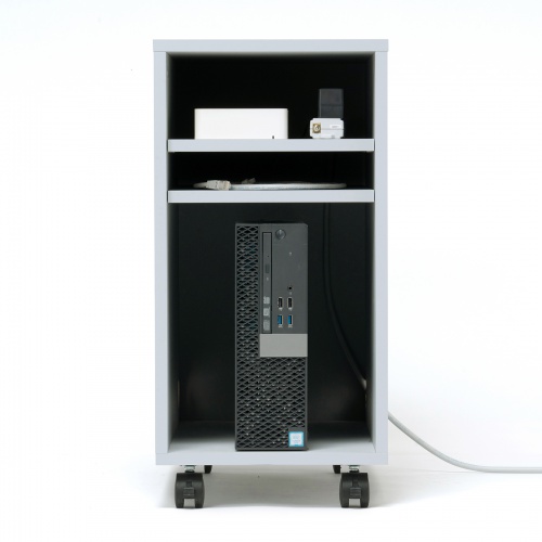 機器収納ボックス（木製・データセンター・ケーブル口・キャスター付き・ライトグレー） CP-050GY サンワサプライ