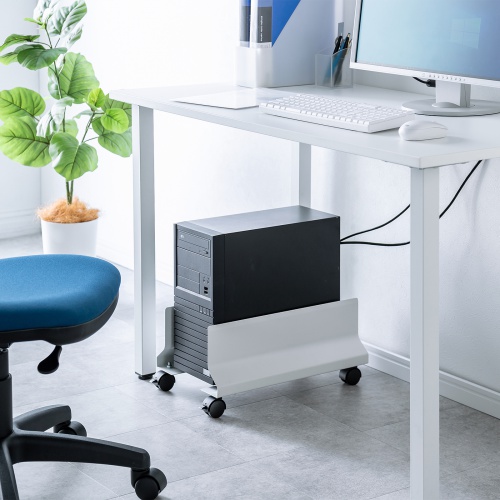 CPUスタンド （幅調節・無段階調節・キャスター・ストッパー・移動・メンテナンス・清掃・机下設置・コンピュータスタンド・機器移動・オフィスアクセサリ） CP-052 サンワサプライ