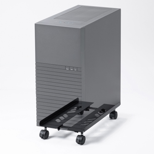 CPUスタンド（ゲーミング用・デスクトップ用・キャスター付き・耐荷重50kg・スチール製・ほこり対策・無段階調節）