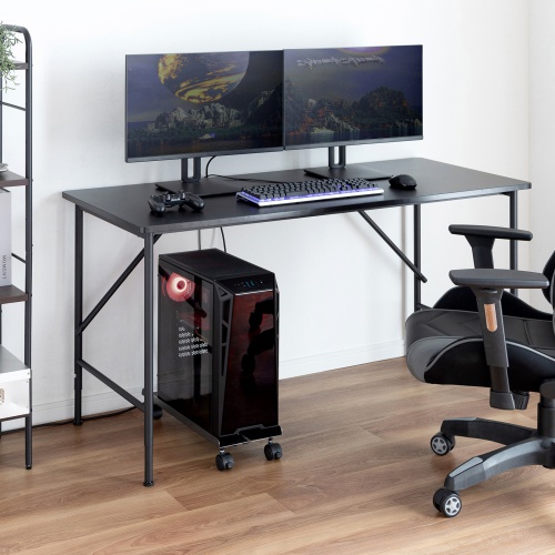 CPUスタンド（ゲーミング用・デスクトップ用・キャスター付き・耐荷重50kg・スチール製・ほこり対策・無段階調節）