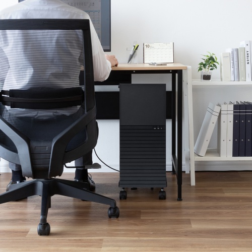 CPUスタンド（ゲーミング用・デスクトップ用・キャスター付き・耐荷重50kg・スチール製・ほこり対策・無段階調節）