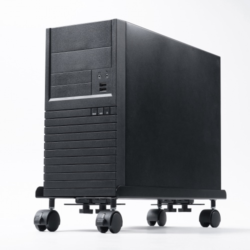 CPUスタンド（ゲーミング用・デスクトップ用・キャスター付き・耐荷重50kg・スチール製・ほこり対策・無段階調節）