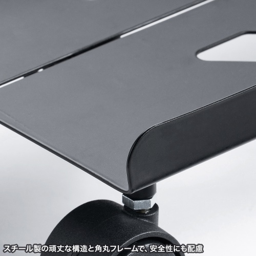CPUスタンド（ゲーミング用・デスクトップ用・キャスター付き・耐荷重50kg・スチール製・ほこり対策・無段階調節）
