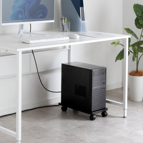 CPUスタンド（ゲーミング用・デスクトップ用・キャスター付き・耐荷重50kg・木製・ほこり対策）