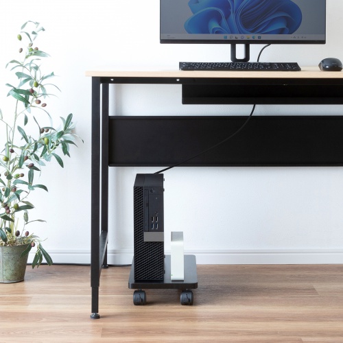 CPUスタンド（ゲーミング用・デスクトップ用・キャスター付き・耐荷重50kg・木製・ほこり対策）