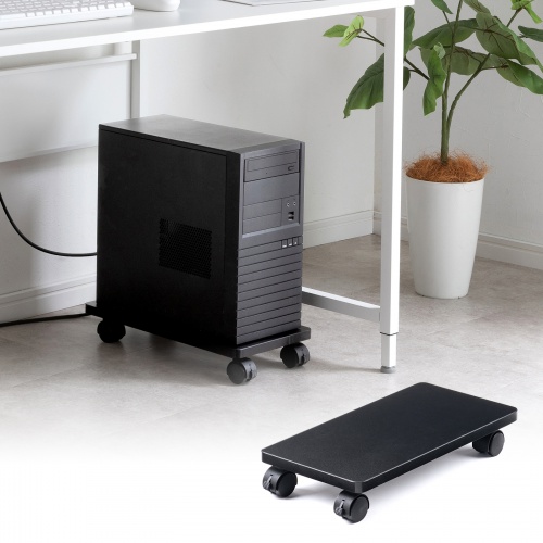 CPUスタンド（ゲーミング用・デスクトップ用・キャスター付き・耐荷重50kg・木製・ほこり対策）