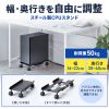 CPUスタンド（デスクトップ用・耐荷重50kg・スチール製・ゲーミングPC・パソコンラック・パソコンスタンド・キャスター付き・ほこり対策・幅/奥行き無段階調整）