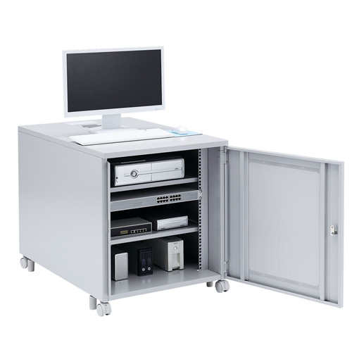 機器収納ボックス（19インチ・13U・データセンター・HUB・ルーター・NAS・鍵・扉・セキュリティ・キャスター・アジャスター・棚）CP-202 サンワサプライ　