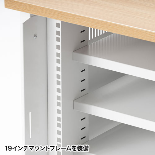 サーバーラック（19インチマウント・12U・機器収納・鍵・セキュリティ・扉・キャスター・アジャスター・棚）CP-503